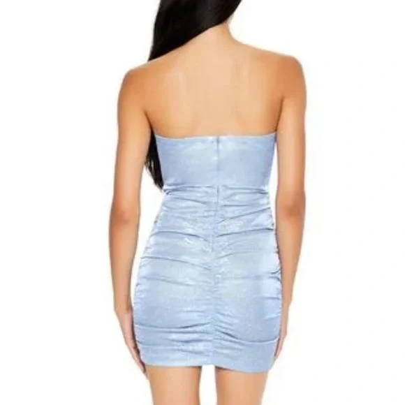 Sabrina Carpenter Blue Glitter Mini Corset Dress - Picture 3 of 4